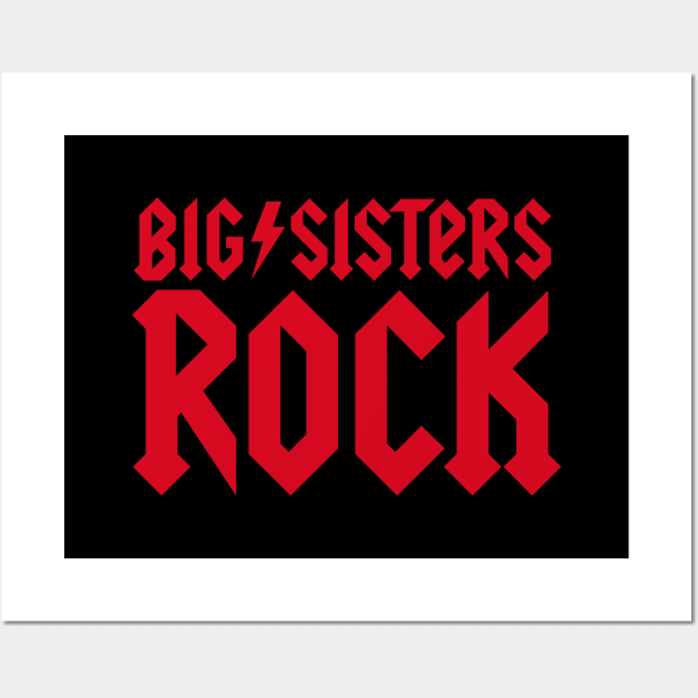 Big Sisters Rock little brother sister bro sis Wall Art by LaundryFactory